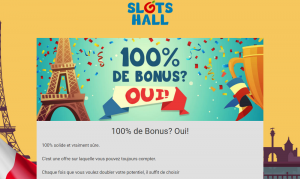 slots hall 100% de bonus