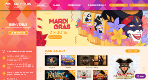 arlequin casino interface mardi gras